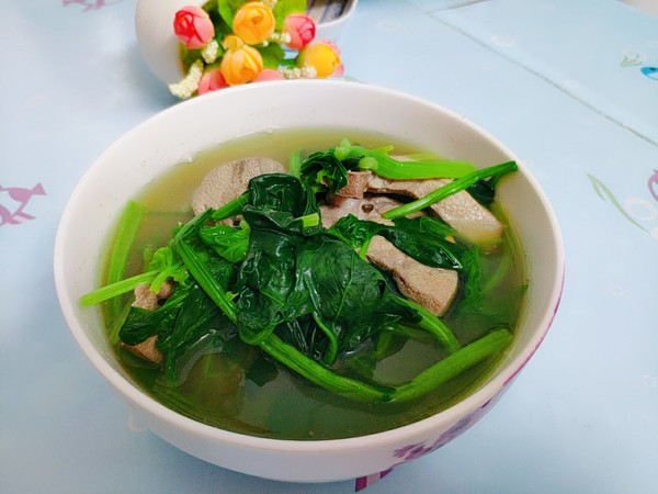 Pork Liver and Spinach Soup recipe