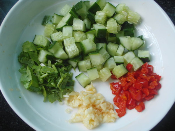 Cucumber Mixed with Peanuts recipe