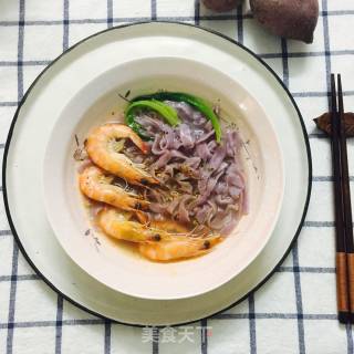 Purple Sweet Potato Shrimp Noodle recipe