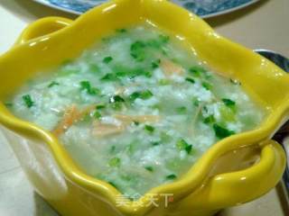 Spinach Congee with Scallops recipe