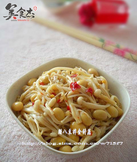 Laba Beans Mixed with Enoki Mushrooms recipe