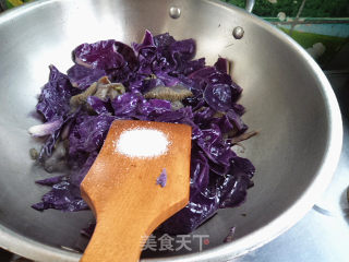 Roasted Purple Cabbage with Hericium recipe