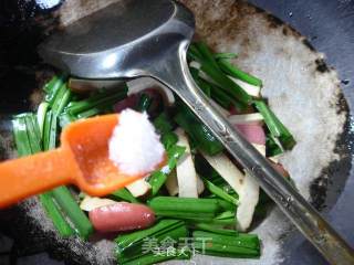 Grilled Sausage and Leek Stir Fried recipe