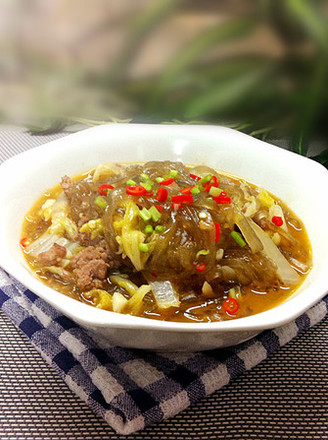 Hot and Sour Sweet Potato Vermicelli with Minced Meat