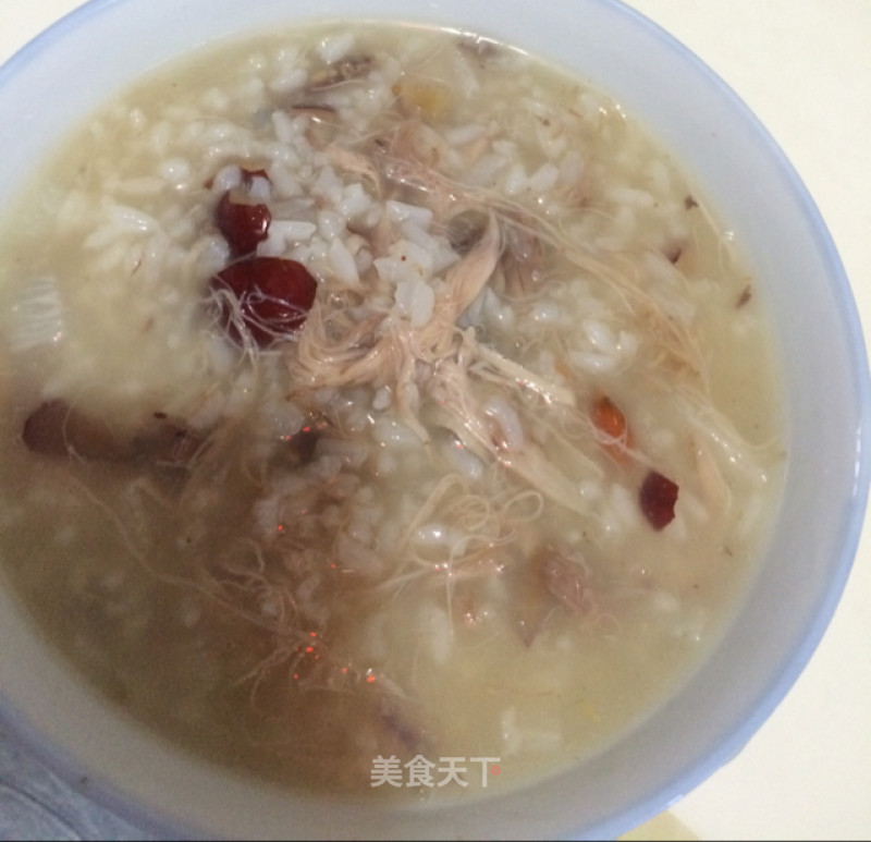 Shredded Chicken, Red Dates and Yam Congee recipe