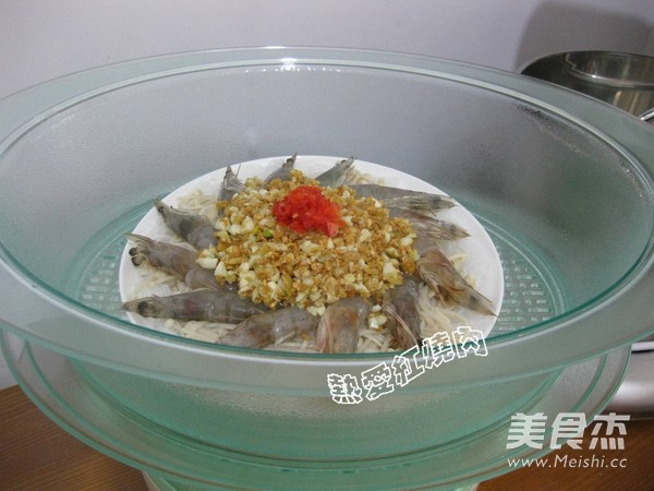 Steamed Shrimp with Enoki Mushroom Vermicelli recipe