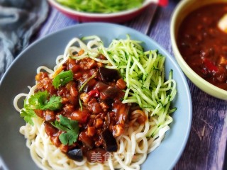 Pork Moo Eggplant Fried Noodle recipe