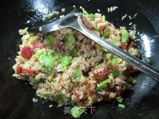 Sausage and Broad Bean Fried Rice recipe