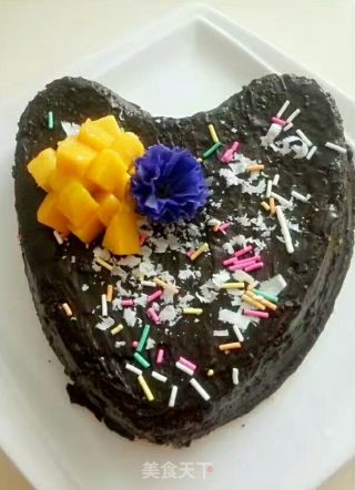 Chocolate Glaze Heart-shaped Cake recipe