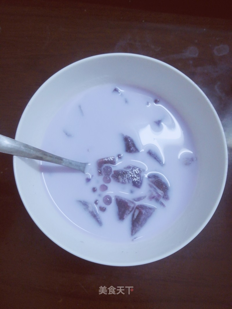 Purple Sweet Potato Milk Sago recipe