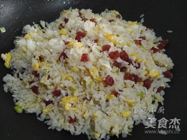 Fried Rice with Chopped Green Onion and Sausage recipe