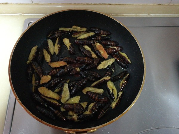 Dry Stir-fried Silkworm Pupa recipe