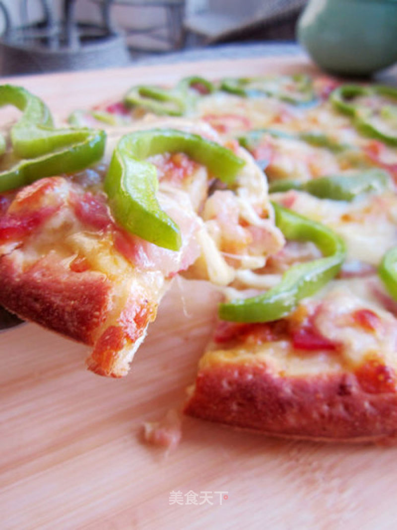 Green Pepper Bacon Pizza recipe