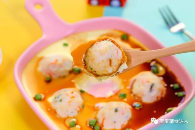 Shrimp Ball Steamed Egg Baby Food Recipe