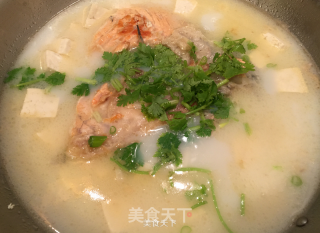 Salmon Milk Tofu Soup recipe