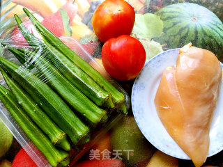 Fried Chicken with Okra recipe