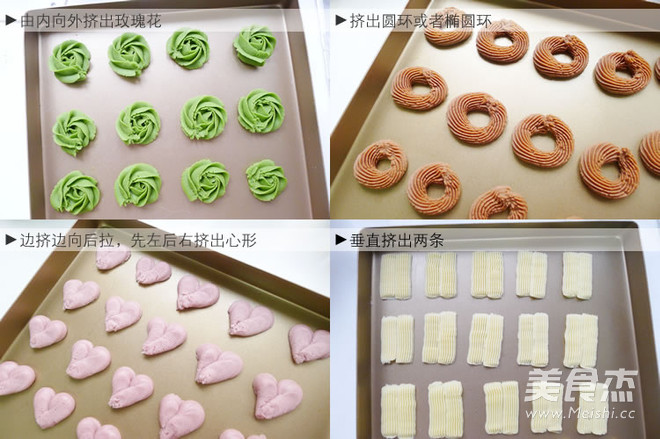 Four-color Butter Cookies recipe