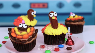 #trust之美#super Funny Turkey Cupcake, Chocolate Cupcake recipe