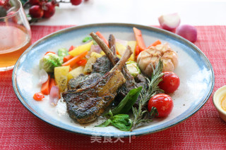 Pan-fried Lamb Chops with Chinese New Year Dishes recipe