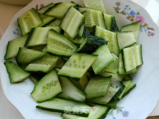 Fried Ham Slices with Cucumber recipe