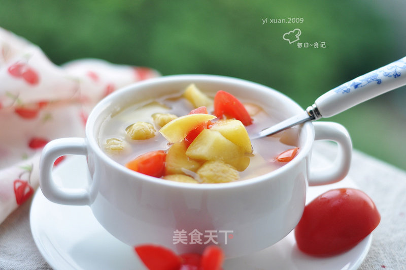 Sweet Potato Balls and Fruit Soup recipe