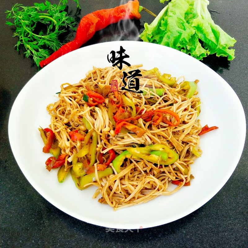 Cumin Spicy Enoki Mushroom recipe