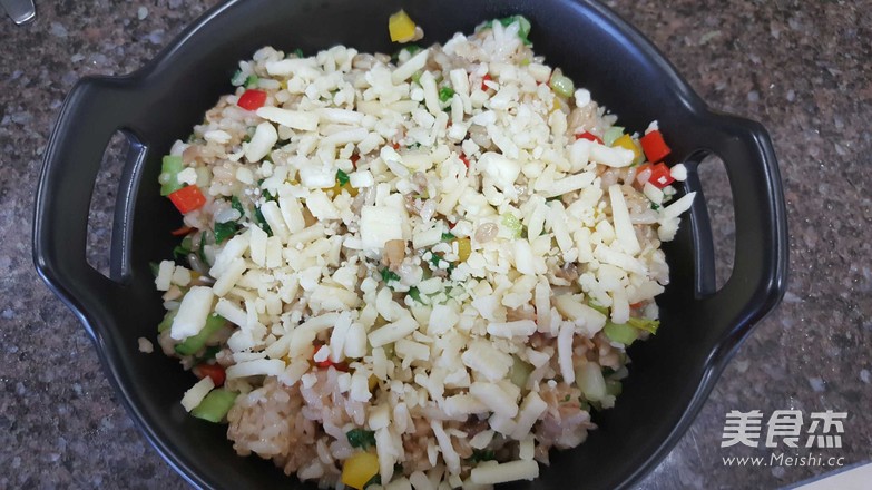 Fried Rice with Cheese Baked Seasonal Vegetables recipe