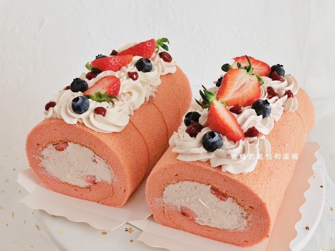 Pink Strawberry Cake Roll recipe