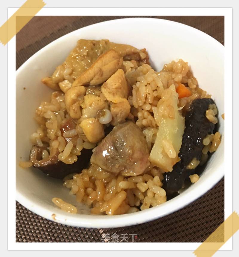 Braised Rice with Mushroom and Chicken recipe