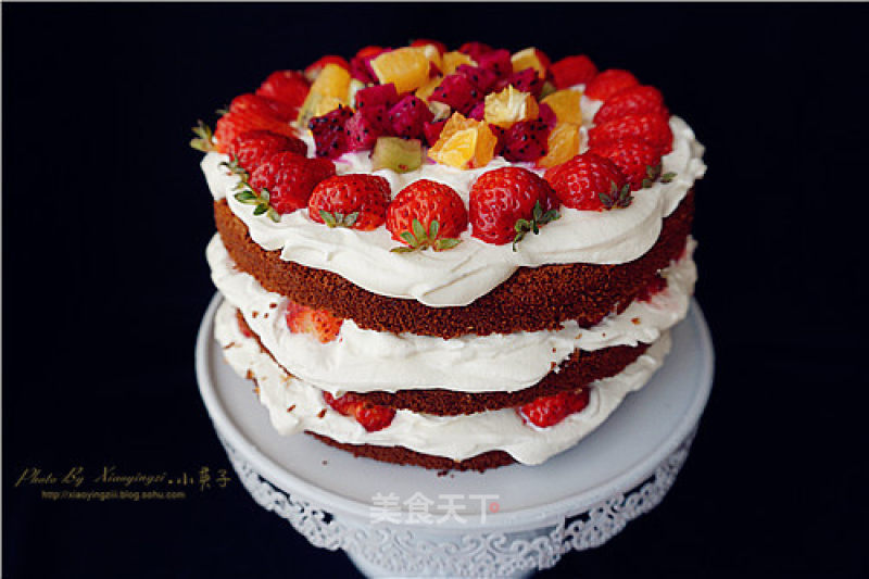 #aca烤明星大赛#fresh Fruit Naked Cake recipe