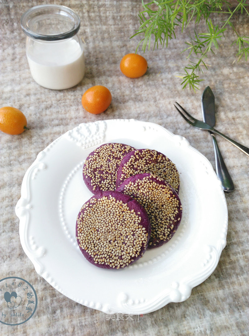 Bean Paste Purple Sweet Potato Glutinous Rice Cake recipe