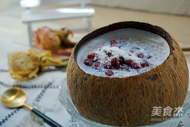 Coconut Milk Jelly with Red Beans and Sago recipe