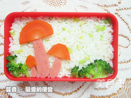 Cartoon Mushroom Cute Bento recipe