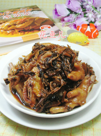 Grilled Chicken Feet with Plum Dried Vegetables recipe