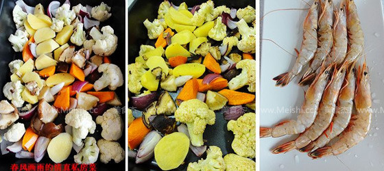 Grilled Sea Prawns with Mixed Vegetables recipe