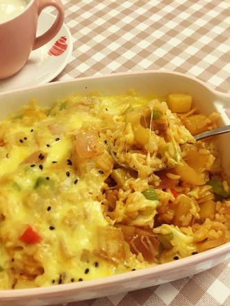 Vegetable Cheese Baked Rice recipe