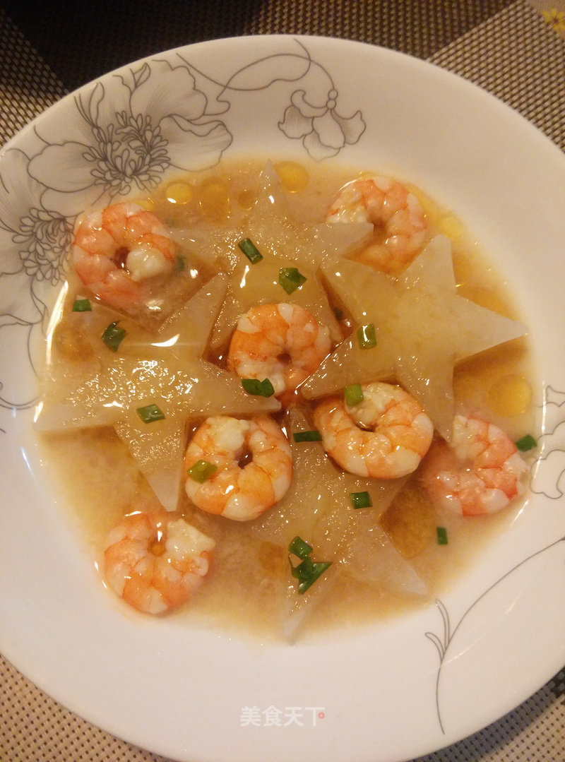 Steamed Prawns with Radish recipe