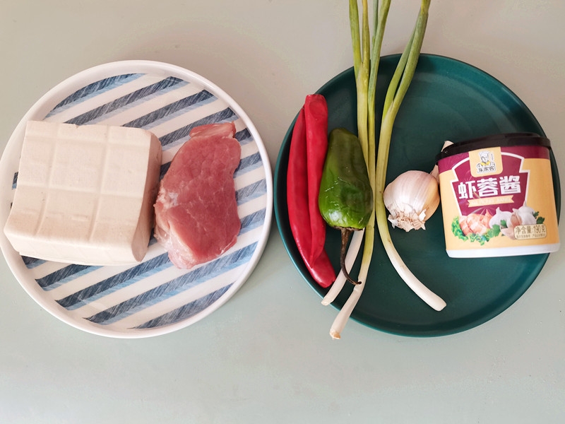 Steamed Minced Pork Tofu with Shrimp Paste recipe