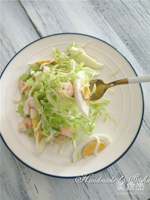 Shrimp, Egg and Cabbage Salad recipe