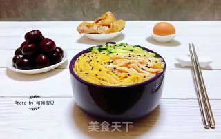 #面条# Chicken and Cucumber Cold Noodles recipe