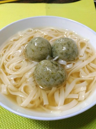 Wormwood Glutinous Rice Balls with Noodles recipe