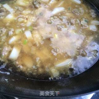 Braised Rice Cake with Minced Meat and Cabbage recipe