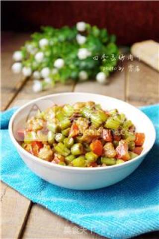 Stir-fried Diced Pork with String Beans recipe