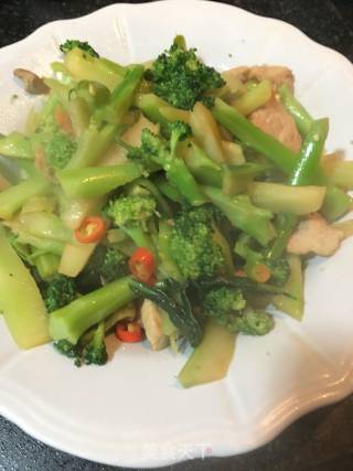 Fried Broccoli with Pork recipe