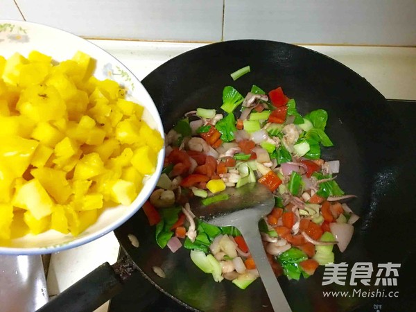 Seafood Pineapple Fried Rice recipe