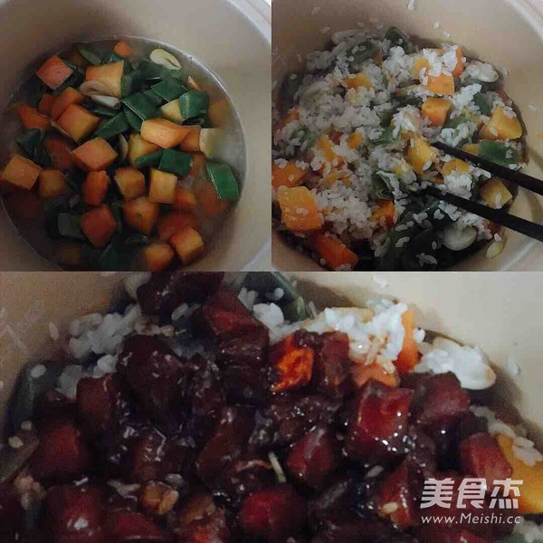 Sweet Potato Chicken and Sword Bean Braised Rice recipe