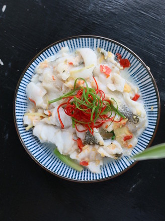 Steamed Sea Bass Fillet with Chopped Pepper recipe