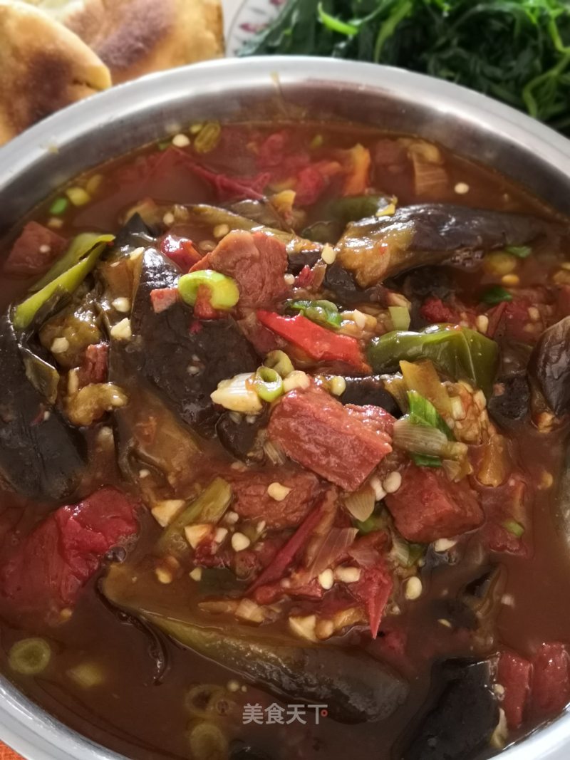 Electric Pressure Cooker～～boiled Eggplant with Beef and Tomato in Original Sauce recipe