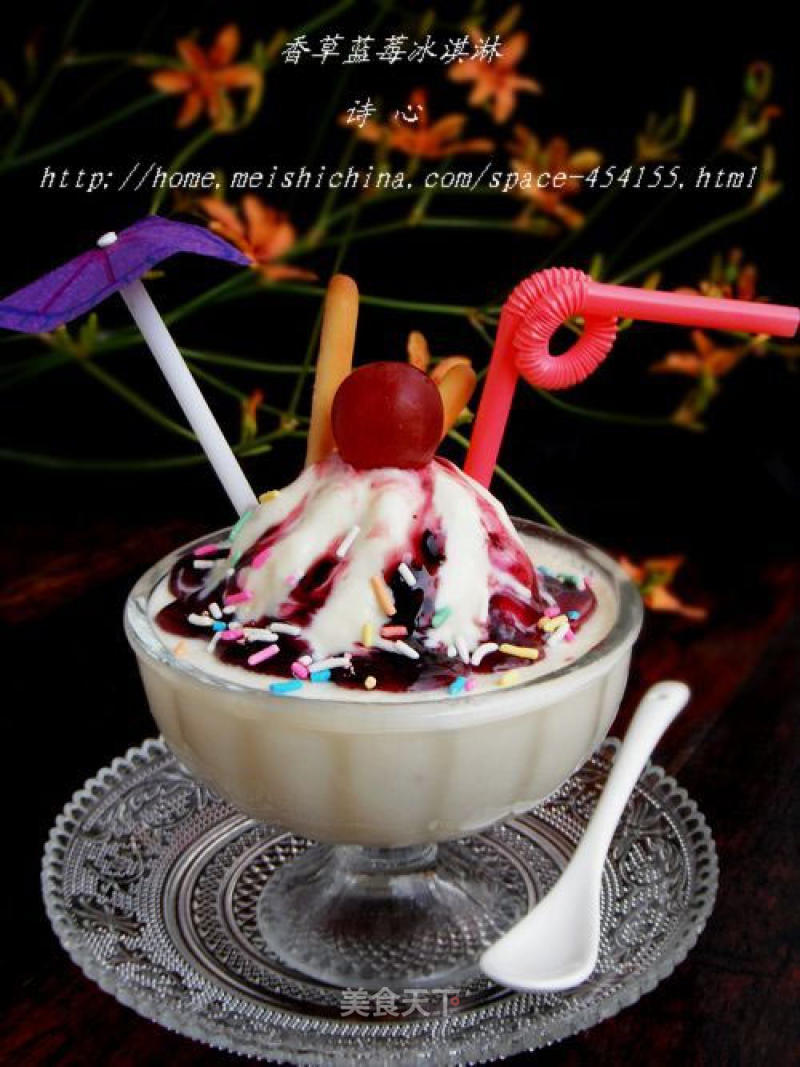 Enjoy A Homemade Ice Sweet---【vanilla Blueberry Ice Cream】 recipe