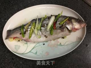 Steamed Sea Bass with Enoki Mushroom and Sichuan Black Bean Sauce recipe